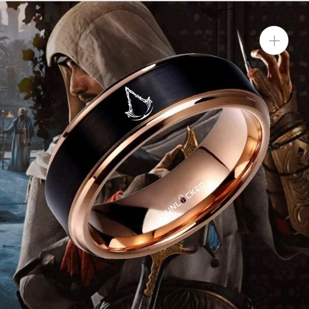 NWT UNLOCKED NAnimerica Assassins Creed Mirage Men’s Size 6 18K Rose Gold Ring